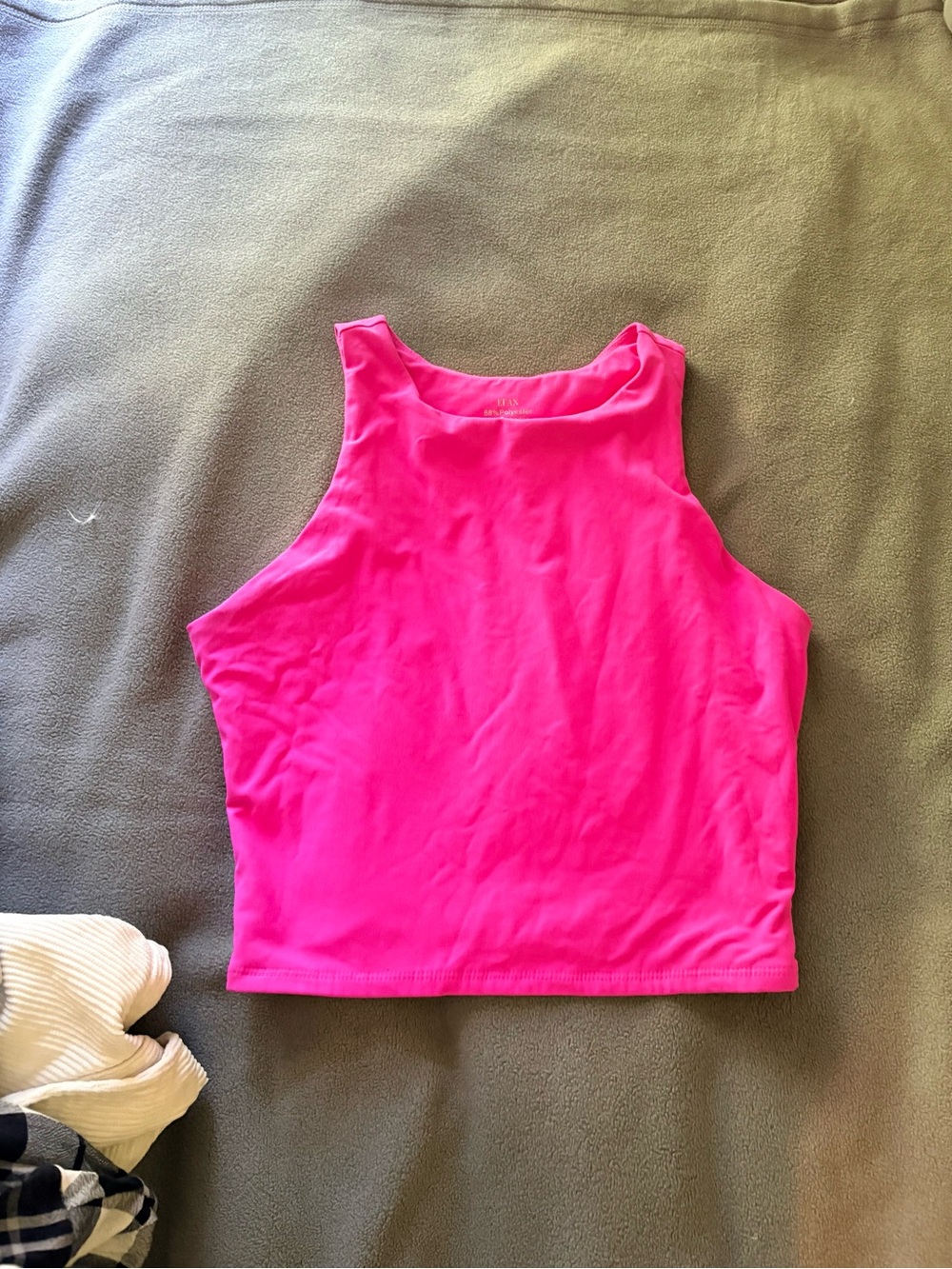 Women's Hot Pink Cropped High-Neck Tank